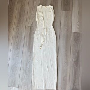 Elegant Cream Sleeveless Dress